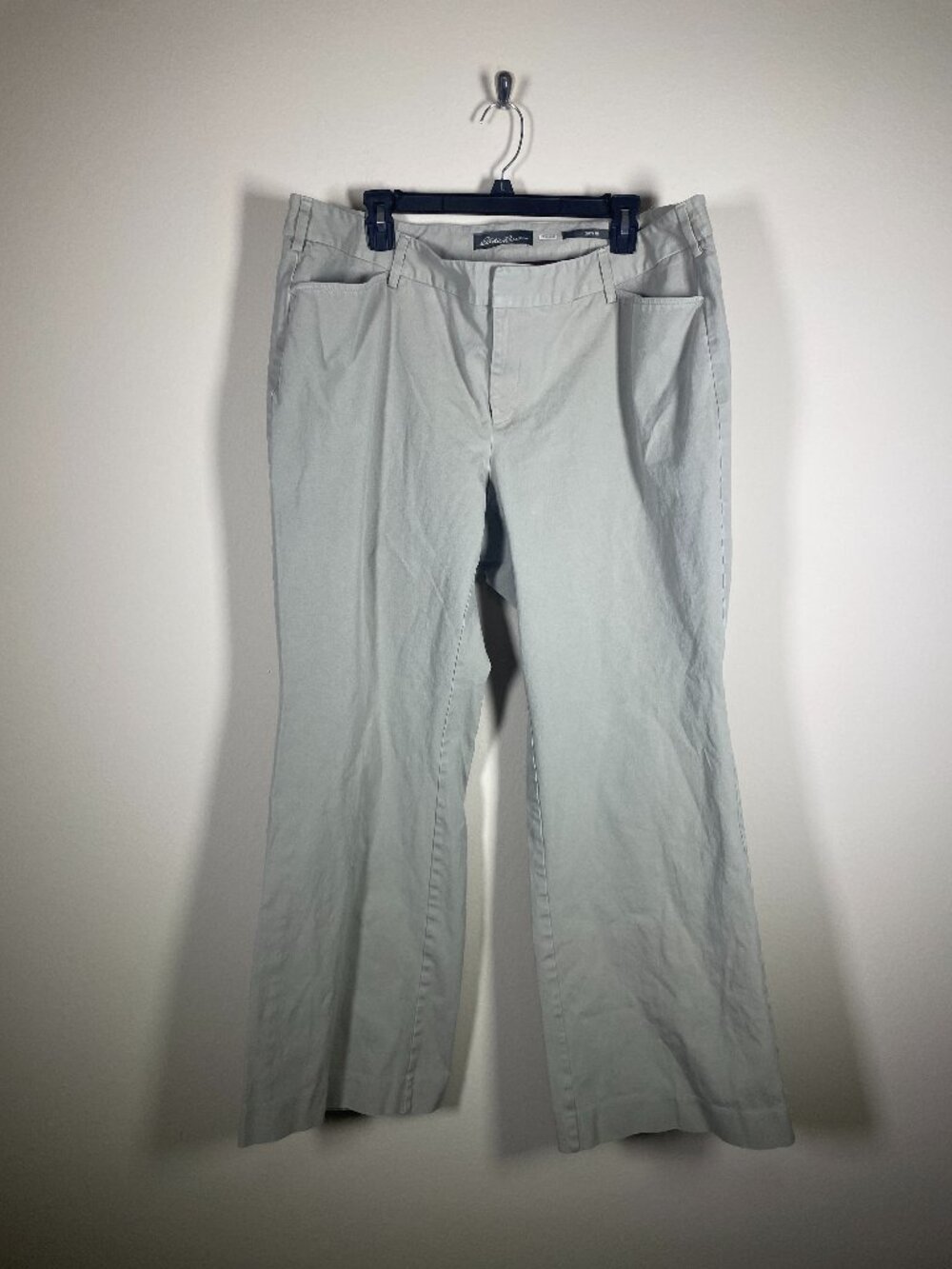 Eddie Bauer Stone Wash Khakis Women's Pants Flat Front 18W